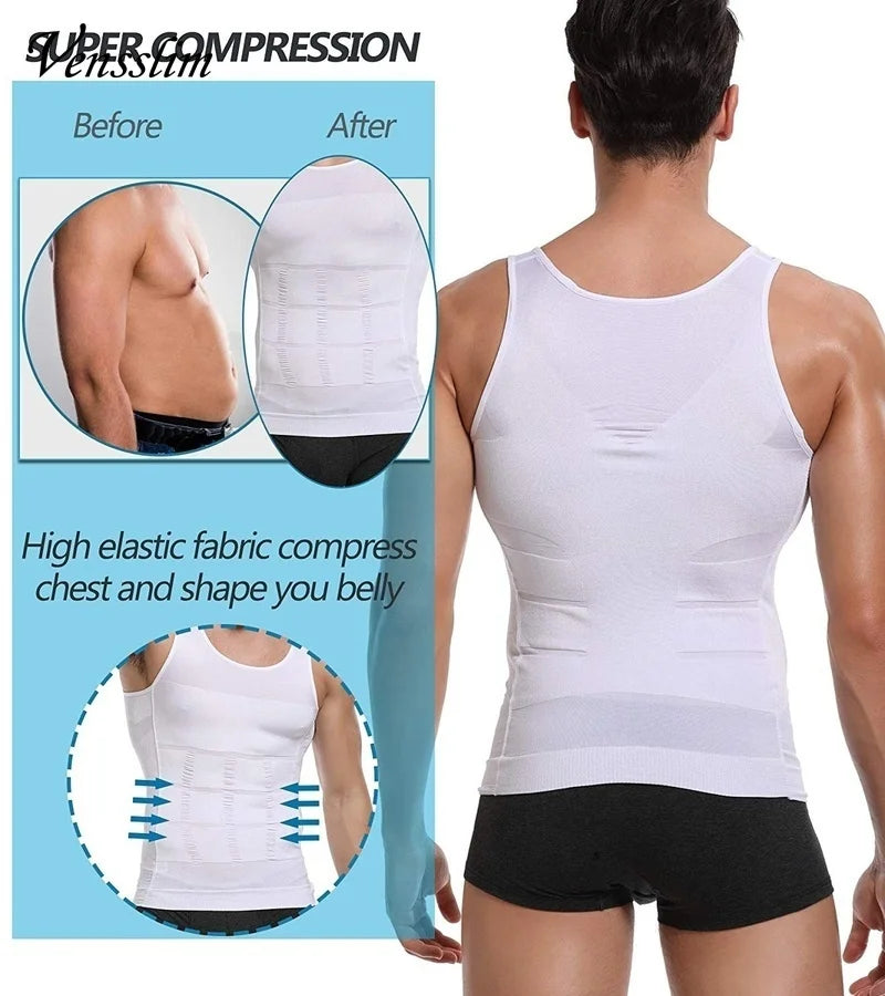 YBFDO Men Body Shaper Slimming Compression Vest Undershirt Seamless Waist Trainer Tank Top Belly Control Weight Loss Shapewear