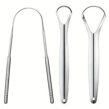 1/3pcs U-Shaped Tongue Scraper Tongue Coating Cleaner Stainless Steel Removes Bad Breath Fresh Breath Cleaning Unisex Oral Tool