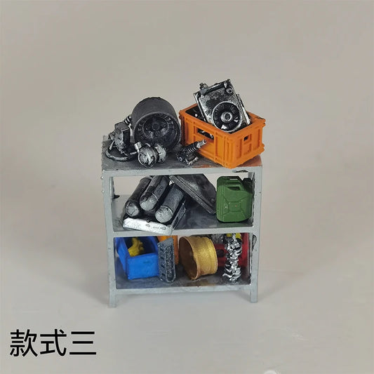 1/64 Scale Shelf Model Scene Accessories Random Colors and Accessories Repair Workshop Model