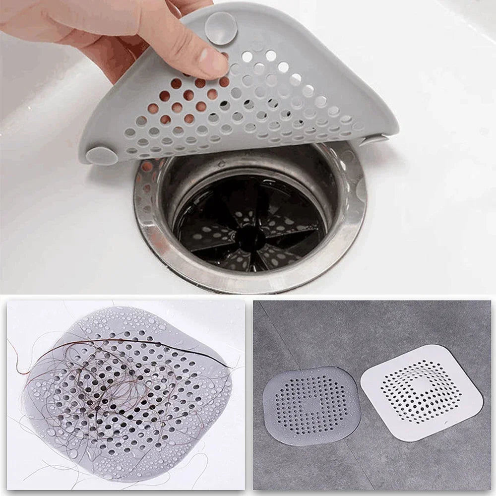 1/2/10/20PCs Shower Drain Hair Catcher Sink Strainer Drain Cover Hair Catcher Silicone Hair Filter Kitchen Bathroom Accessories