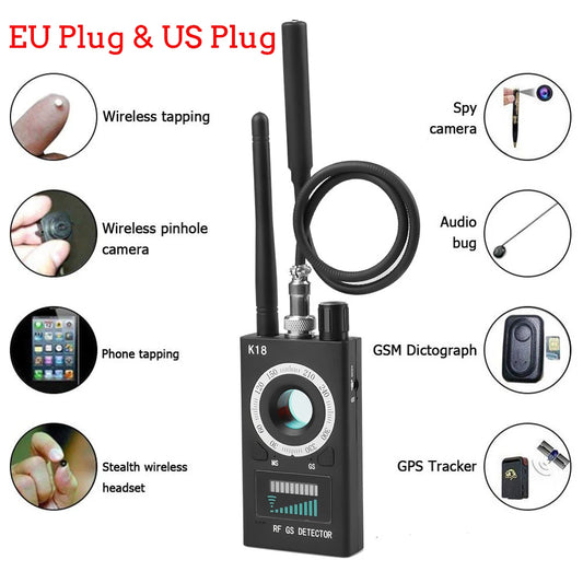 Wireless Detector 1MHz 6.5GHz Multi function jammer signal blocker Anti-spy Camera GSM Audio GPS Signal lens RF Tracker Detect