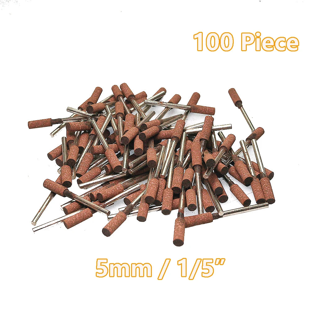 100 pcs/bag Rubber with Abrasives Sharper Mounted Points Coarse Grinding Heads for Metal Mable Glass