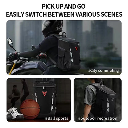 Waterproof Motorcycle Backpack Outdoor Sports Moto Biker Cycling Riding Helmet Backpack Reflective Business Travel Laptop Bag