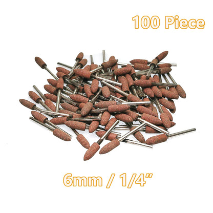 100 pcs/bag Rubber with Abrasives Sharper Mounted Points Coarse Grinding Heads for Metal Mable Glass