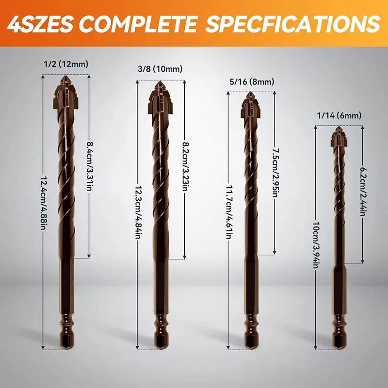 10/7PCS Serrated Drill Bits Set High Strength Special Serrated Twist Bits 3-12mm For Concrete/Tile/Glass Drilling Tools Set