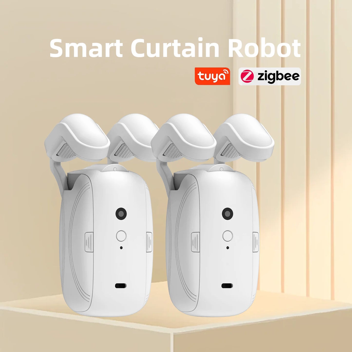 Works with Tuya  Zigbee Smart Curtain Driver Robot For Roman I Type U Type Curtains Track Alexa Google Home