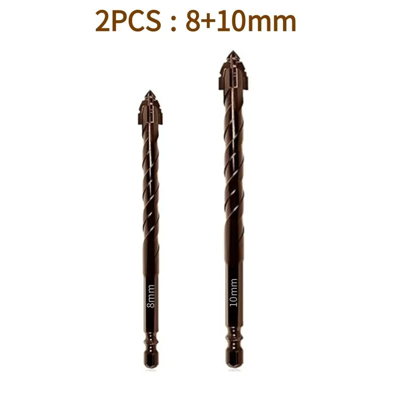 10/7PCS Serrated Drill Bits Set High Strength Special Serrated Twist Bits 3-12mm For Concrete/Tile/Glass Drilling Tools Set