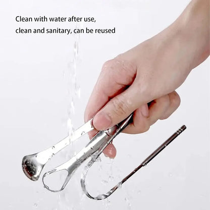 1/3pcs U-Shaped Tongue Scraper Tongue Coating Cleaner Stainless Steel Removes Bad Breath Fresh Breath Cleaning Unisex Oral Tool