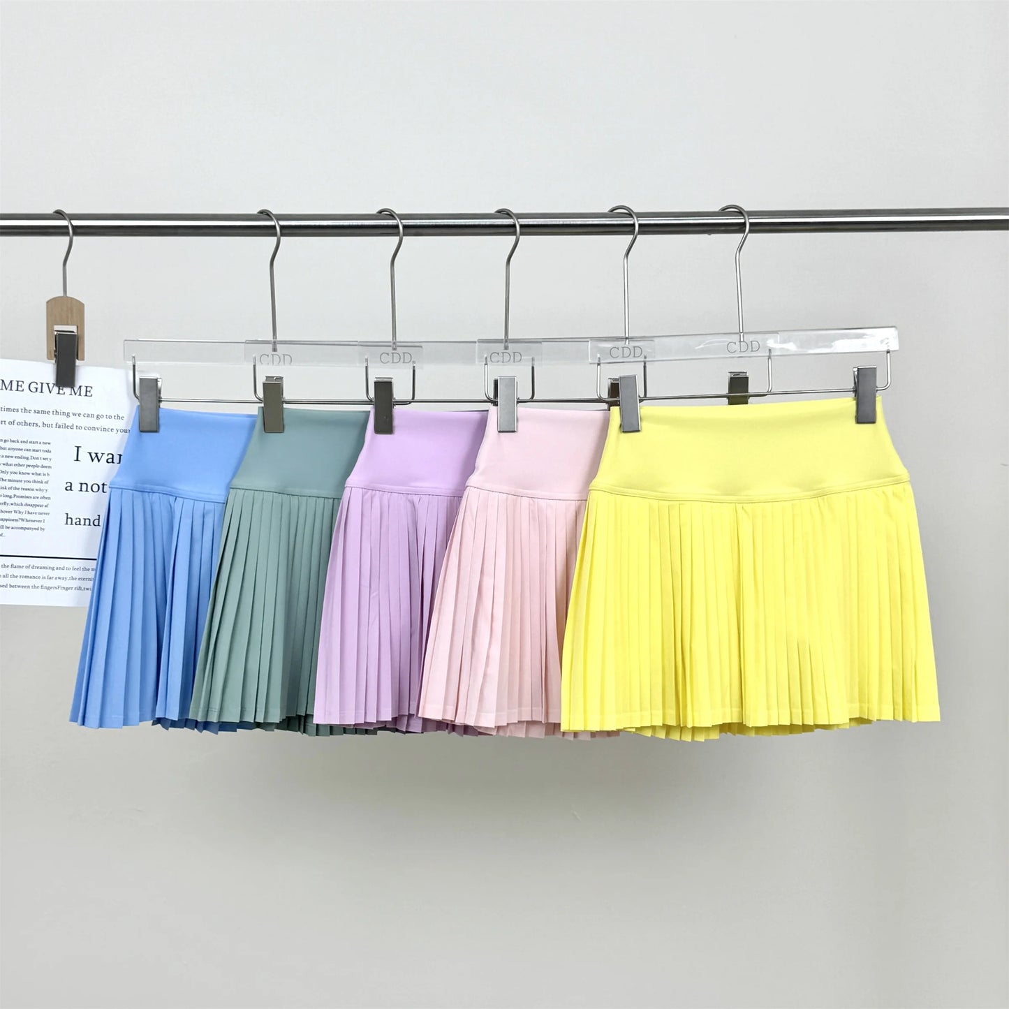 Women's Spor Bicolor Skirt with Se Pants Elastic Faionable f-length Tee-quarter Length Anti-exposure Sportswear