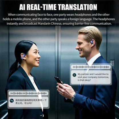 ONIKUMA T209 Translate Earphone Intelligent Real-time AI Translation 134 Languages Wireless Hanging Ear Style Bluetooth Earphone