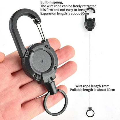 1/3Pcs Automatic Retractable Wire Rope Antitheft Easy-to-pull Buckle Rope Elastic Keychain Sporty Retractable Key Ring Anti Lost