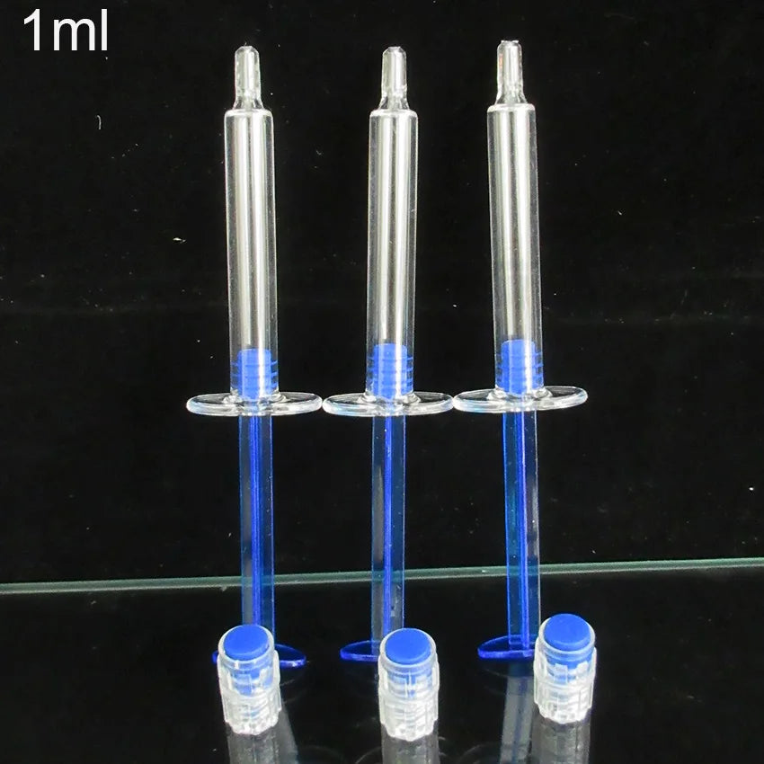 10pcs 1ml Empty Ampoules with Luer Lock Syringes for Cosmetic Eye Cream Skin Care Acids & Essential Oil Serums Beauty Salon Use