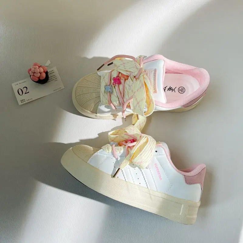 Women's casual shoes popular student sports student junior high school sweet versatile thick bottom girls casual sneakers