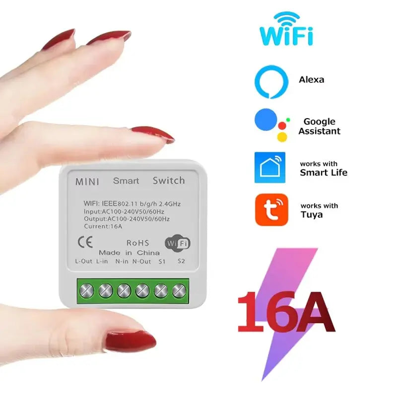 Tuya ZigBee Breaker WiFi Smart Switch 2Way Breaker Relay Module 220V 110V 16A Smart Life APP Voice Control For Alexa Google Home