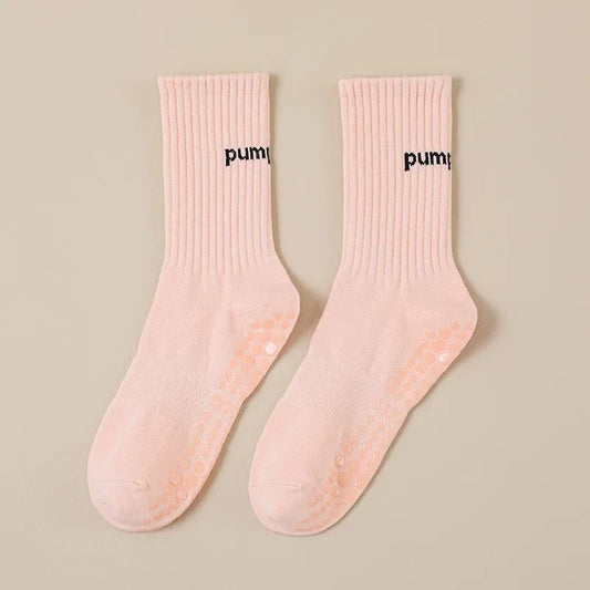 Women Mid Tube Yoga Socks Anti Slip Fashion Professional Pilates Socks Indoor Dance Trampoline Floor Fitness Sports Socks