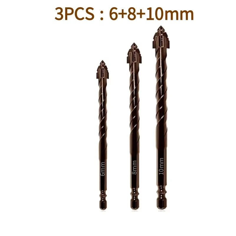 10/7PCS Serrated Drill Bits Set High Strength Special Serrated Twist Bits 3-12mm For Concrete/Tile/Glass Drilling Tools Set