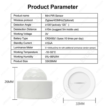 Zigbee Human PIR Motion Sensor EWelink Body Movement Smart PIR Sensor Infrared Detector Home Security Alarm Support ZBBridge Z2M