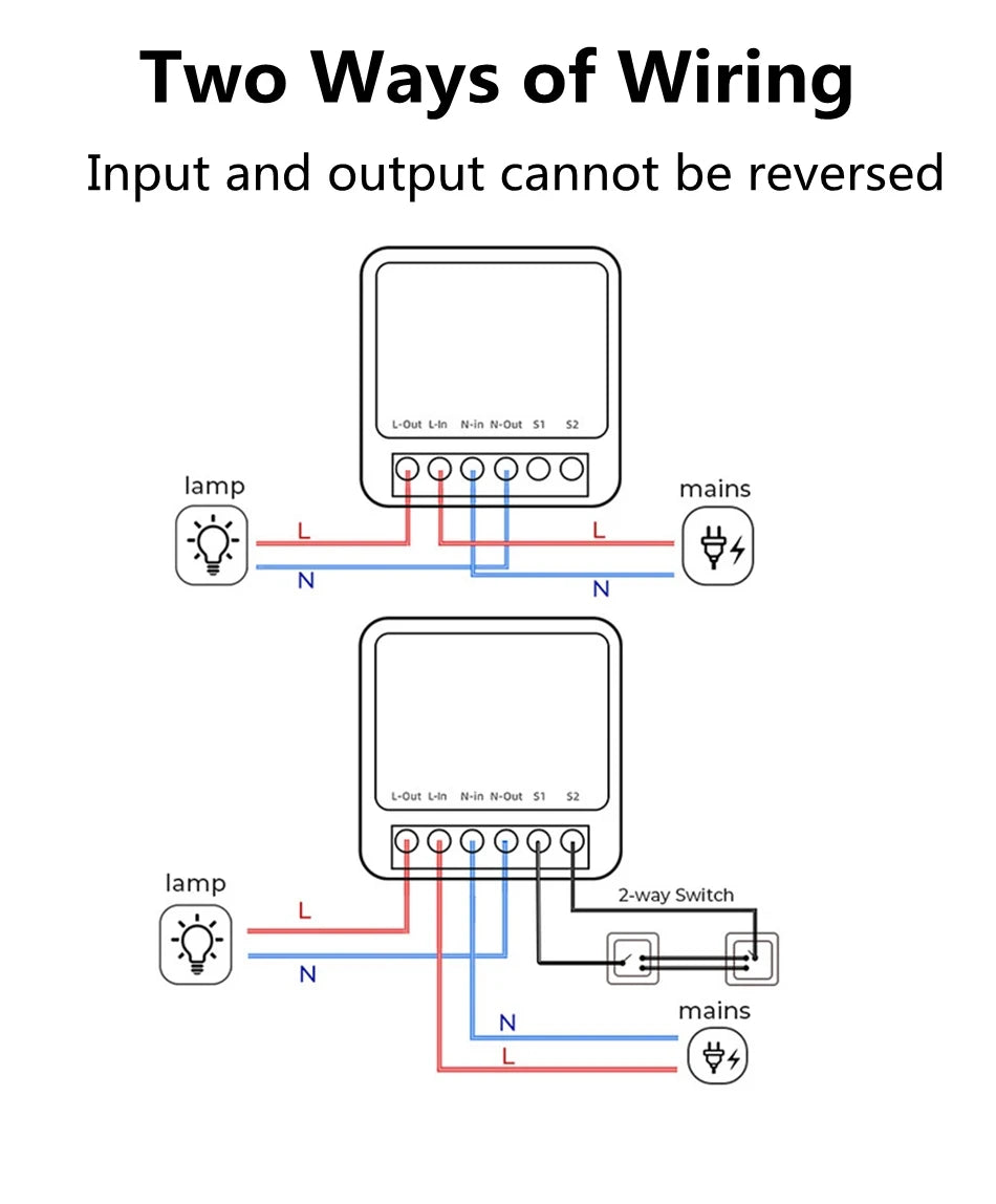 Tuya Mini 16A WiFi Switch Smart Life App 2 Way Control Smart Home Automation Module Interruptor Work for Alexa Google Home