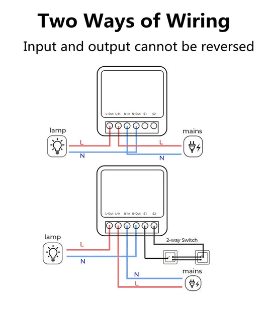 Tuya Mini 16A WiFi Switch Smart Life App 2 Way Control Smart Home Automation Module Interruptor Work for Alexa Google Home