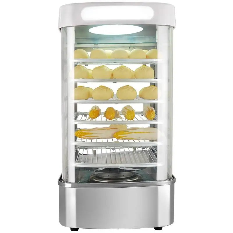 Black Heated Display Cabinet Pie Warmer Hot Food Showcase Fried Chicken Food Display Warmer