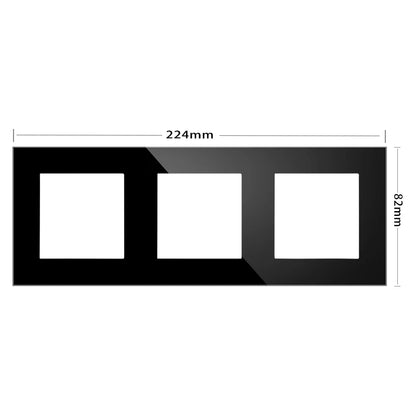 wall-mounted module diy European standard black tempered crystal glass panel socket light switch button function combi