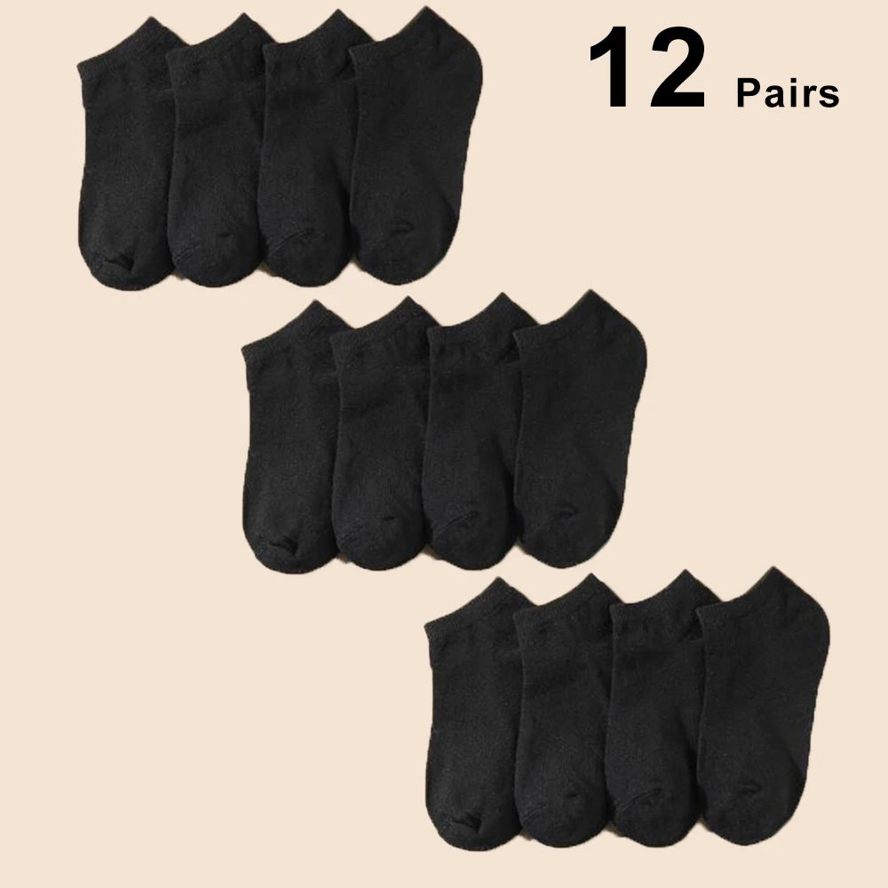 Unisex 40/20/10 Pairs of Solid Color Socks, Soft and Lightweight Ankle Socks, WOMEN'S Casual Boat Socks, Low Cut Ankle Socks