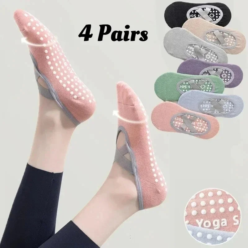 1/4pYoga socks, children's socks, cotton, professional anti slip silicone, indoor fitness, dancing, beginner Pilates sports sock