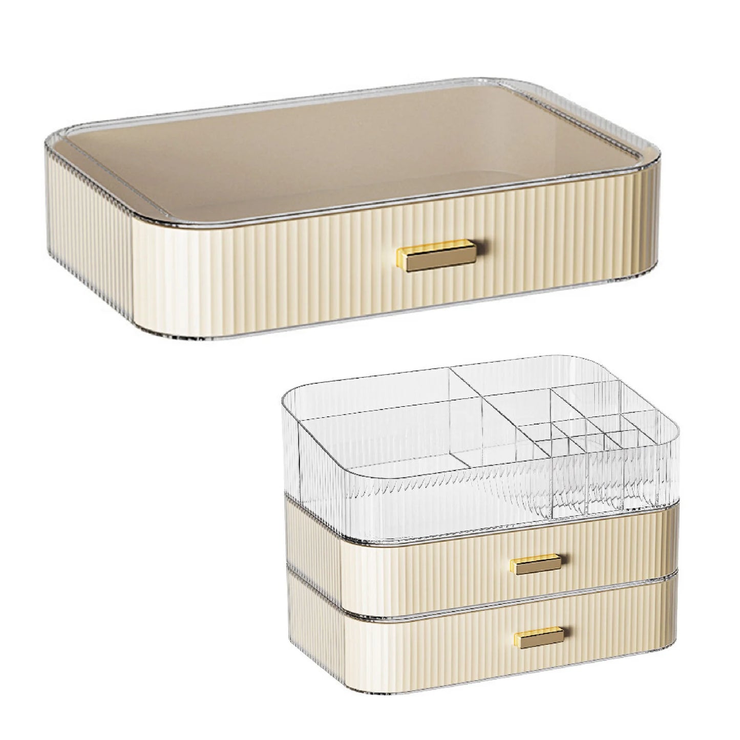 ZK30 INS Storage Makeup Cosmetic Case Waterproof Makeup Organizer Jewelry Box Woman Beauty Skin Care Drawer Home Storage Box