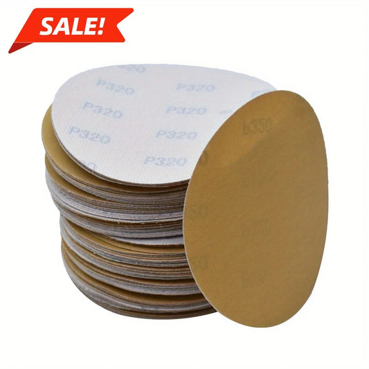 100 Pack 6" DiscsHook Loop Pads Sanding Disc Flocking 320 Grit NO-Hole