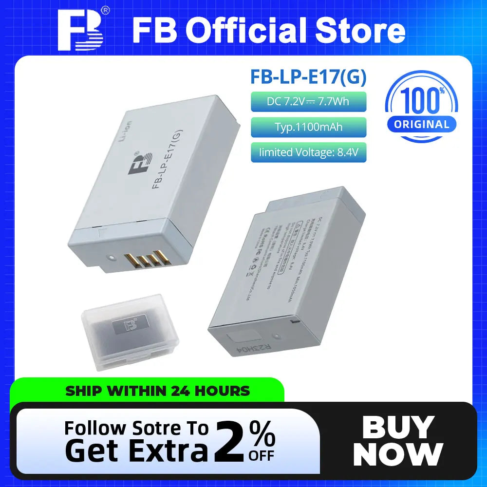 FB LP-E17 Camera battery for R50/R8/200d II/R10/RP/M6mark2/800D/760D/750D/200D/77D/M5/M3