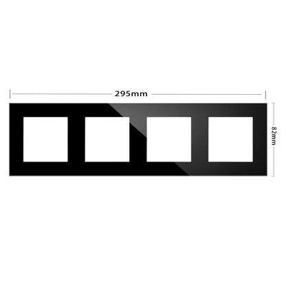 wall-mounted module diy European standard black tempered crystal glass panel socket light switch button function combi