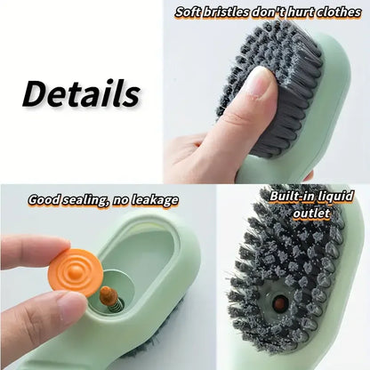1/2pcs Shoes Brush Automatic Liquid Discharge Multifunction Press Out Shoes Cleaner Soft Bristles Clothes Brushes Cleaning Tool