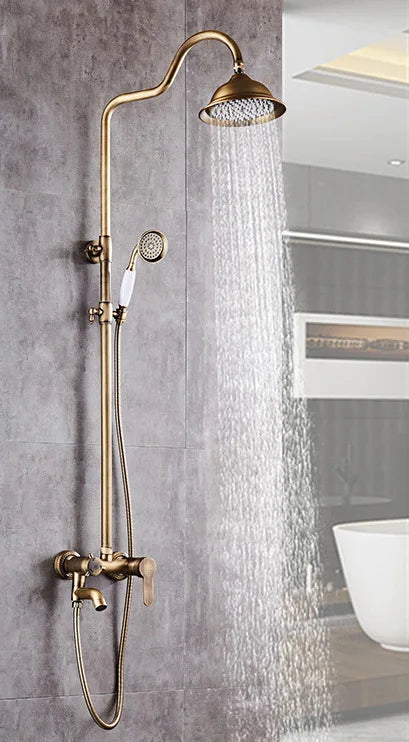 European Antique Shower Set All Copper Toilet Wall Mounted Shower
