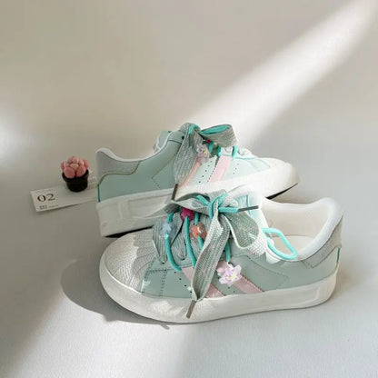 Women's casual shoes popular student sports student junior high school sweet versatile thick bottom girls casual sneakers