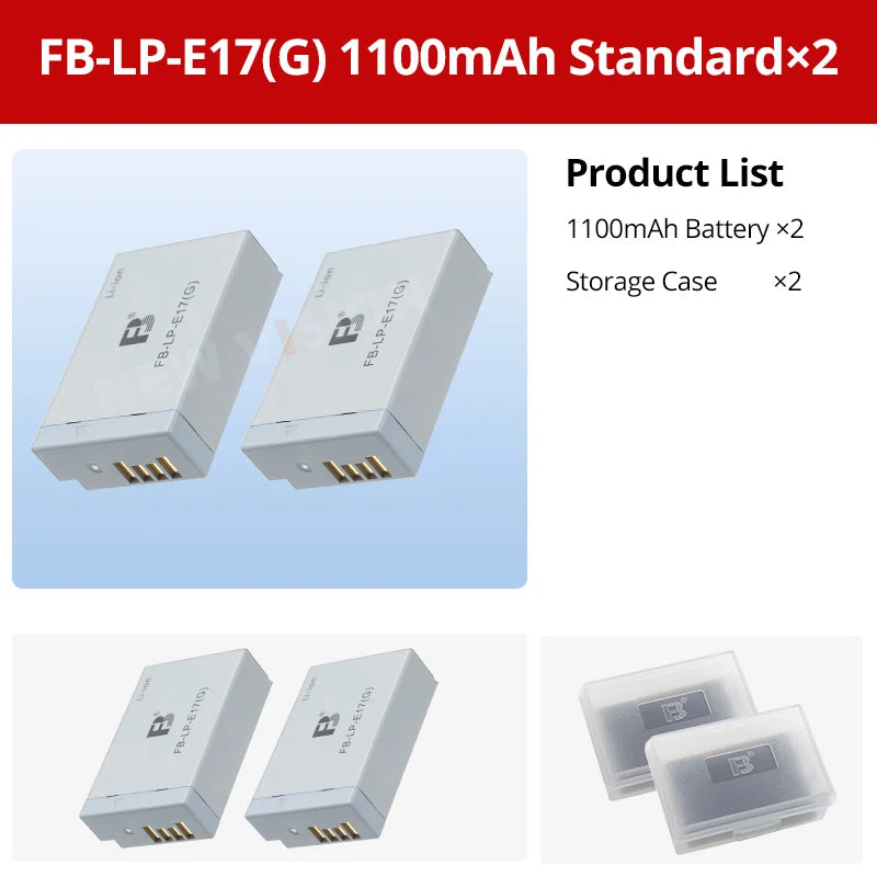 FB LP-E17 Camera battery for R50/R8/200d II/R10/RP/M6mark2/800D/760D/750D/200D/77D/M5/M3