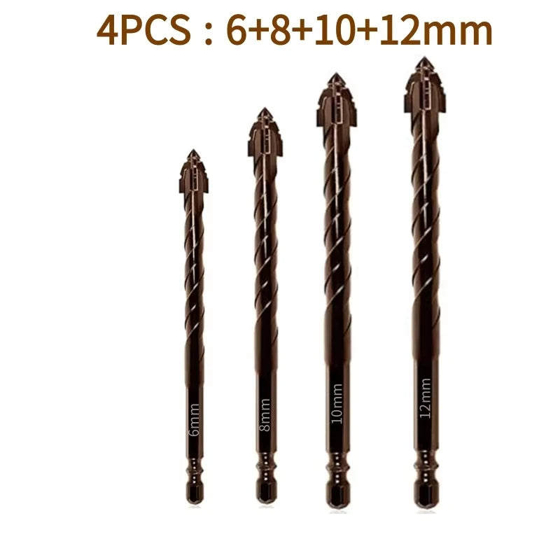 10/7PCS Serrated Drill Bits Set High Strength Special Serrated Twist Bits 3-12mm For Concrete/Tile/Glass Drilling Tools Set