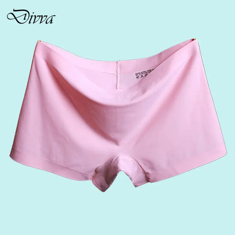 Women's Ice Silk Seamless Underwear Cotton Crotch Boxer Shorts Ladies Pants Four Corners Anti-empty Summer Thin Section