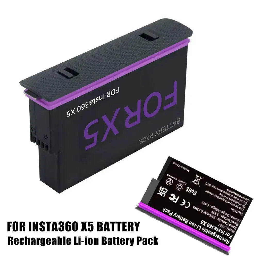 Replacement Battery For Insta360 X5 Rechargeable Li-ion Battery Pack 2500mAh 9.63Wh