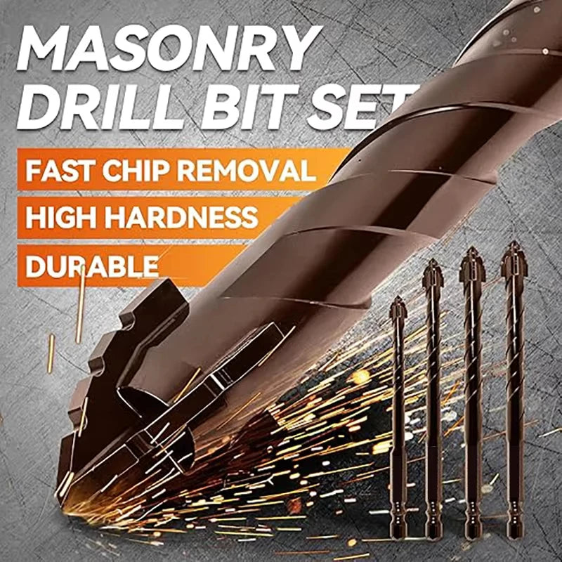 10/7PCS Serrated Drill Bits Set High Strength Special Serrated Twist Bits 3-12mm For Concrete/Tile/Glass Drilling Tools Set