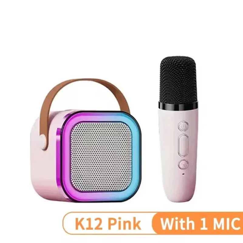 XIKCU Karaoke Machine With 2 Wireless Microphones Portable Wireless RGB Lights Gift Speaker Set Home Karaoke For Party Birthday