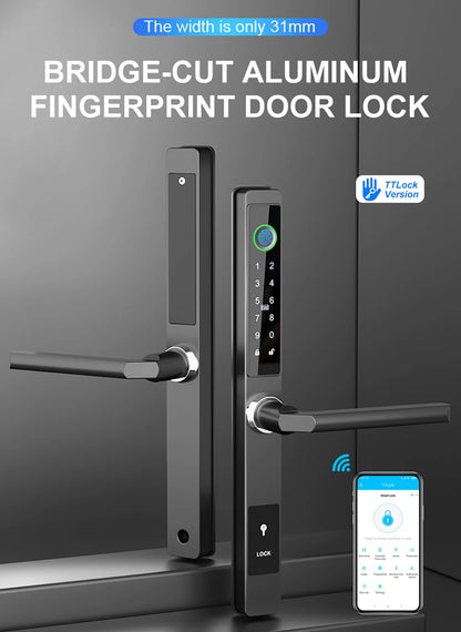 Waterproof Aluminum Alloy Fingerprint Lock RFID Smart Card TTLock APP Unlock Locks