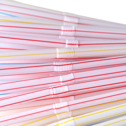 100-1000PCS Drinking Straws Colorful & Black rietjes Flexible Wedding Party Supplies Drinking Beverage Straws Kitchen Wholesale