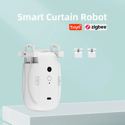 Works with Tuya  Zigbee Smart Curtain Driver Robot For Roman I Type U Type Curtains Track Alexa Google Home