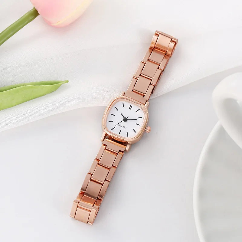 Women's Watch Light Luxury Simple Temperament Retro Small and Simple Women's Steel Belt Quartz Watch can be customized