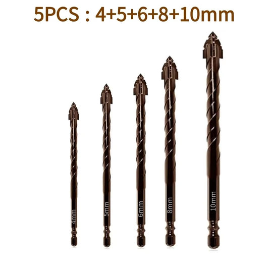 10/7PCS Serrated Drill Bits Set High Strength Special Serrated Twist Bits 3-12mm For Concrete/Tile/Glass Drilling Tools Set