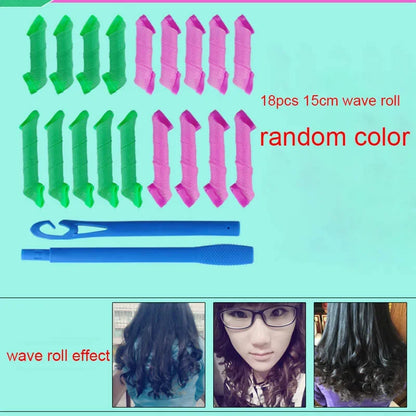 10/12/18pcs Heatless Hair Curles No Heat Hair Volume Curles Rollers Night Hair Curlers Soft Sleeping Rolller Curling Hairs Tools