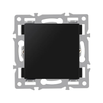 wall-mounted module diy European standard black tempered crystal glass panel socket light switch button function combi