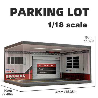 1/18 Double-layer light-equipped dust-proof car toy model parking lot(without car and action figure)