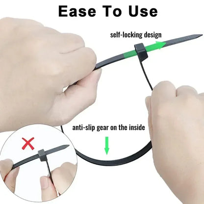 10-1000 pcs plastic clamping collar rilsan Cable ties clamp greenhouse plastic clamps self-tightening plastic necklace belts
