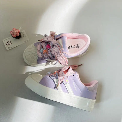 Women's casual shoes popular student sports student junior high school sweet versatile thick bottom girls casual sneakers